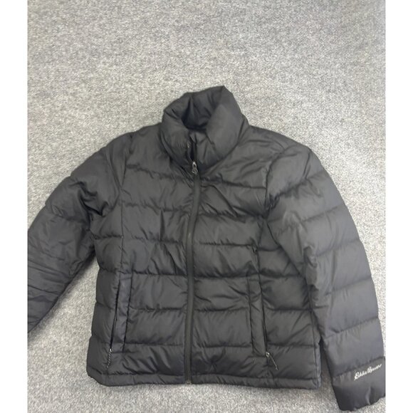 Eddie Bauer Jacket Womens Medium Black EB650 Down Puffer Packable Warm Coat - Picture 1 of 9